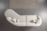 Cloe Ivory Velvet Curved 134" RAF Sectional view 6