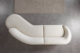Cloe Ivory Velvet Curved 134" RAF Sectional view 7