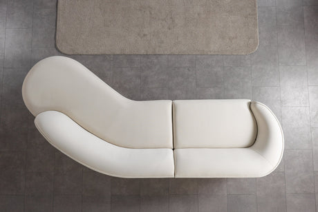 Cloe Ivory Velvet Curved 134" RAF Sectional view 7