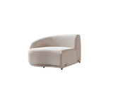 Bonita Ivory Velvet 3-Piece Curved 138" Sectional view 16