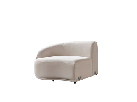 Bonita Ivory Velvet 3-Piece Curved 138" Sectional view 16