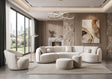 Bonita Ivory Velvet 3-Piece Curved 138" Sectional from Ella Furniture