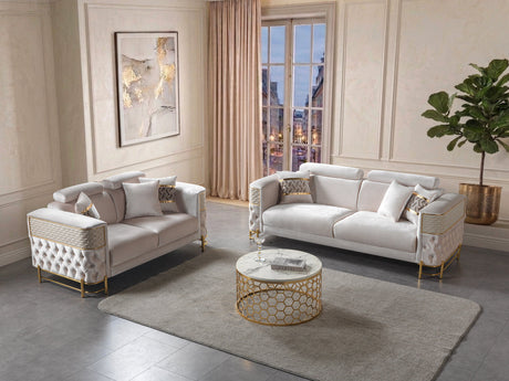 Fabiana Ivory Velvet Sofa view 4
