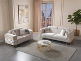 Fabiana Ivory Velvet Sofa & Loveseat view 3