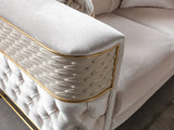 Fabiana Ivory Velvet Sofa & Loveseat view 8