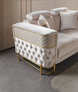 Fabiana Ivory Velvet Loveseat view 7