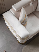 Fabiana Ivory Velvet Loveseat view 9