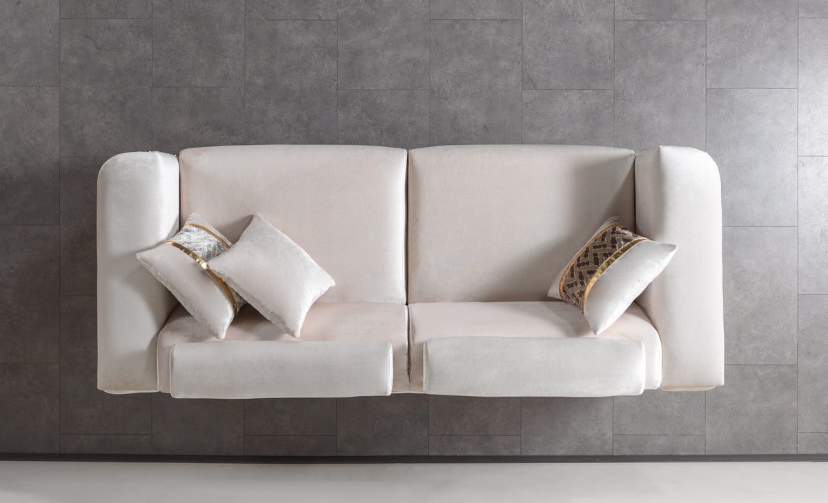 Fabiana Ivory Velvet Sofa & Loveseat view 13