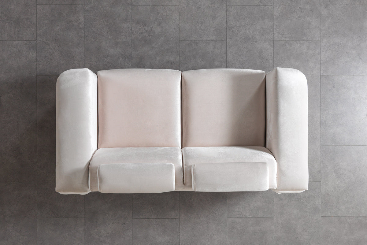 Fabiana Ivory Velvet Sofa & Loveseat view 16