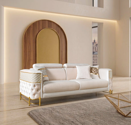 Fabiana Ivory Velvet Sofa & Loveseat view 7