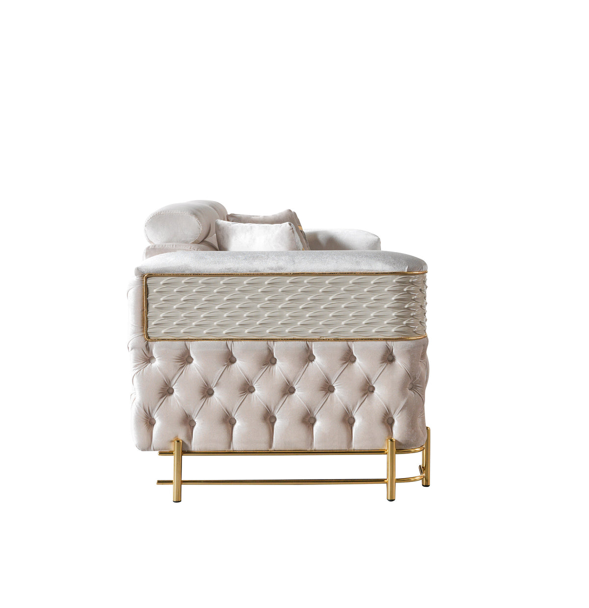 Fabiana Ivory Velvet Sofa & Loveseat view 18