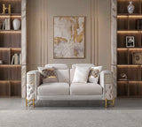 Fabiana Ivory Velvet Loveseat from Ella Furniture