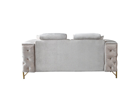 Fabiana Ivory Velvet Loveseat view 14