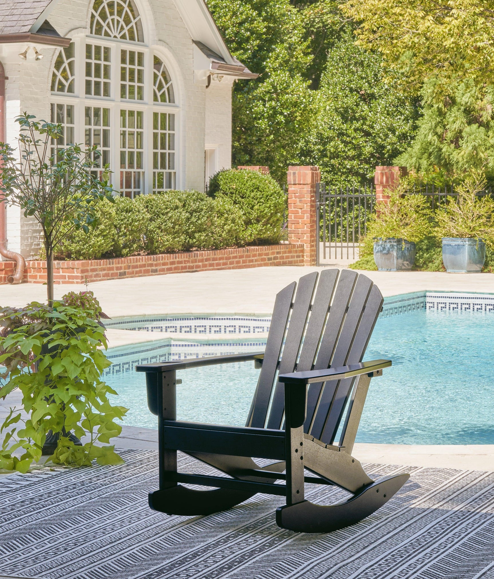 Sundown Treasure Black Outdoor Rocking Chair - Ella Furniture
