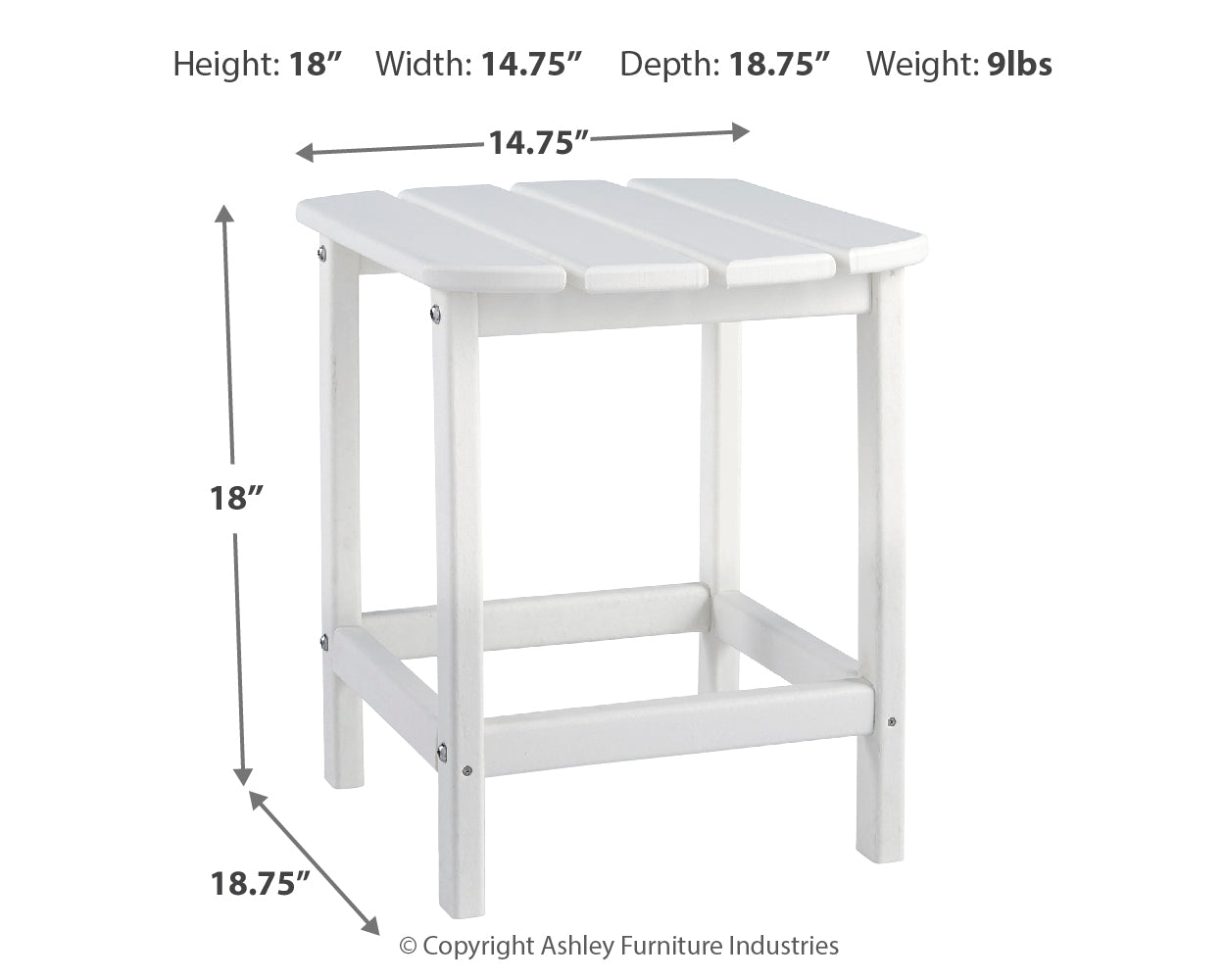 Sundown White Treasure 2 Outdoor Chairs with End Table