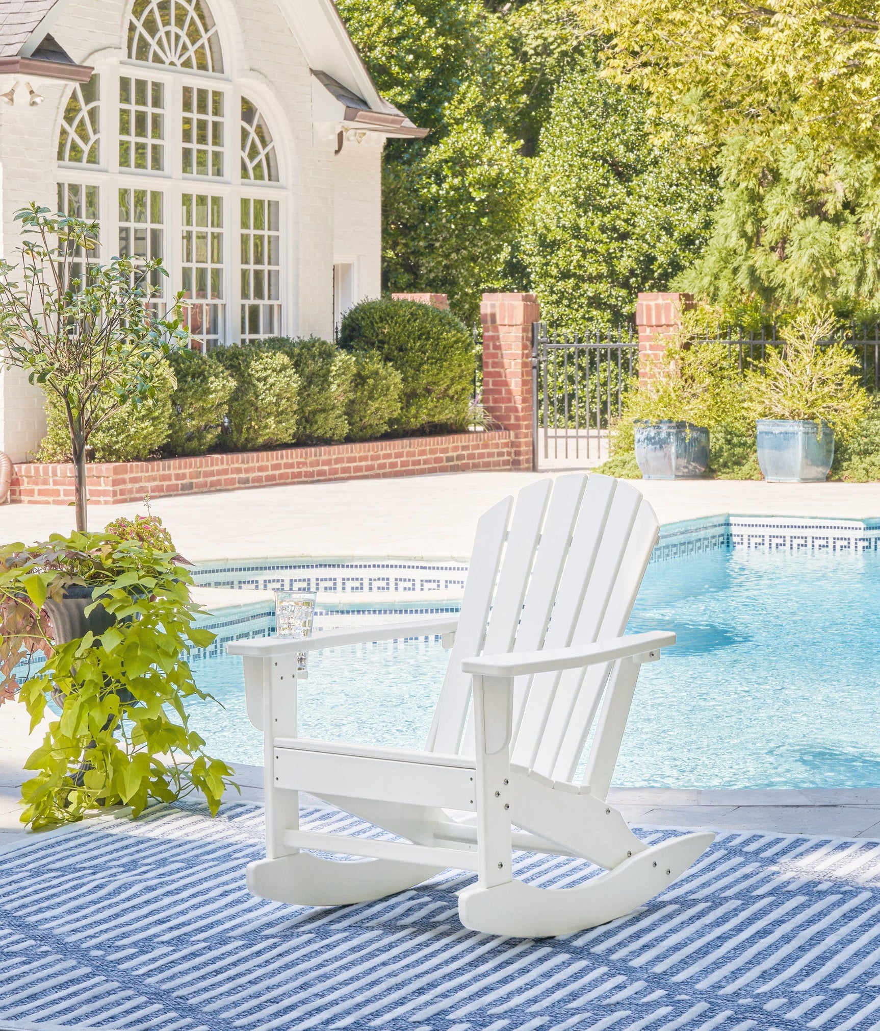 Sundown Treasure White Outdoor Rocking Chair - Ella Furniture