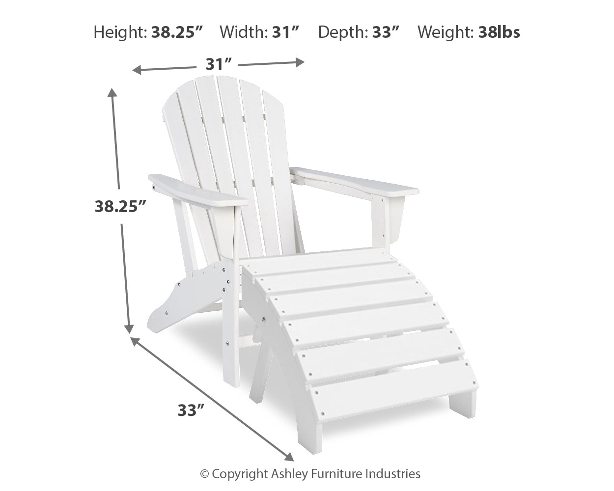 Sundown White Treasure Outdoor Chair with End Table