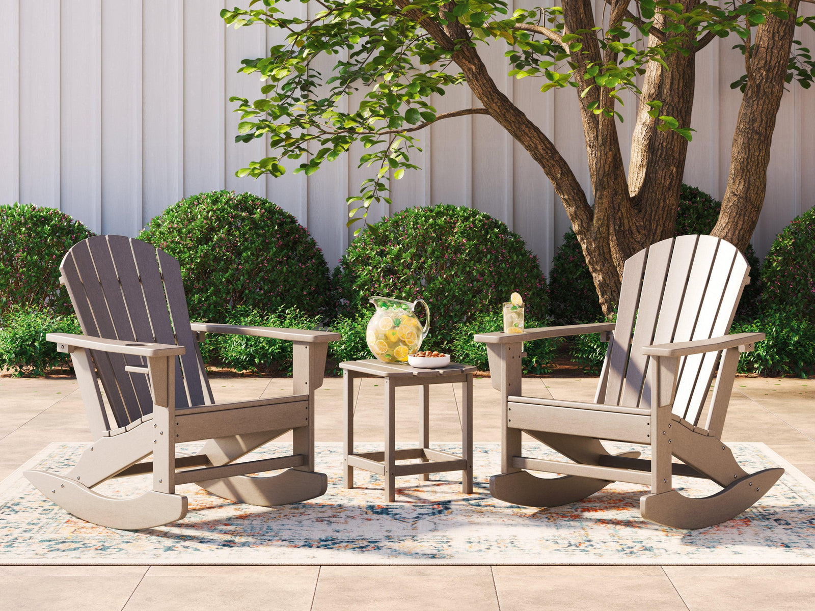 Sundown Driftwood Treasure 2 Outdoor Chairs With End Table