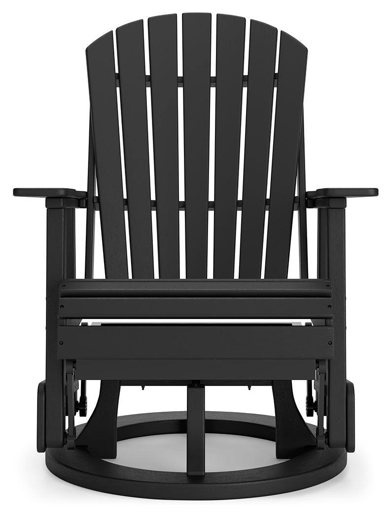 Hyland Wave Black Outdoor Swivel Glider Chair - Ella Furniture