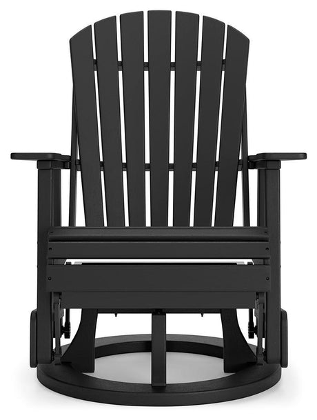 Hyland Wave Black Outdoor Swivel Glider Chair - Ella Furniture