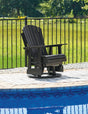 Hyland Wave Black Outdoor Swivel Glider Chair - Ella Furniture