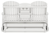 Hyland Wave White Outdoor Glider Loveseat - Ella Furniture