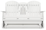 Hyland Wave White Outdoor Glider Loveseat - Ella Furniture