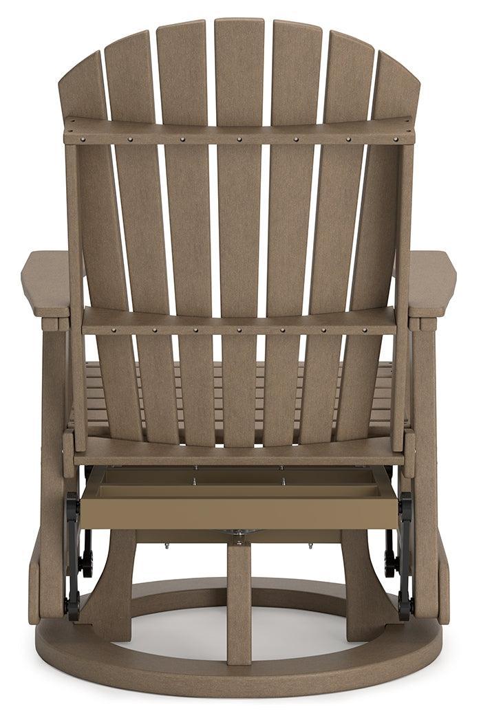 Hyland Wave Driftwood Outdoor Swivel Glider Chair - Ella Furniture