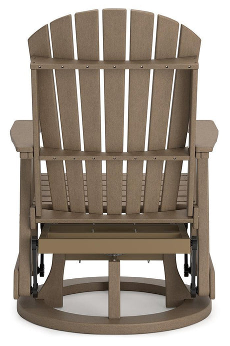 Hyland Wave Driftwood Outdoor Swivel Glider Chair - Ella Furniture