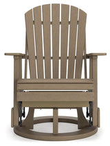 Hyland Wave Driftwood Outdoor Swivel Glider Chair - Ella Furniture