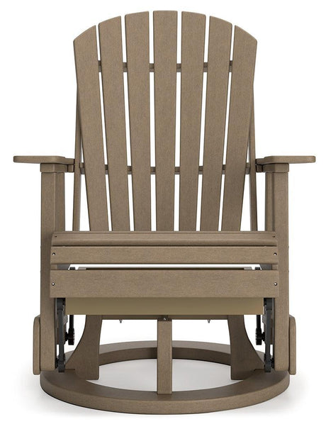 Hyland Wave Driftwood Outdoor Swivel Glider Chair - Ella Furniture