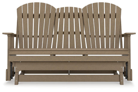 Hyland Wave Driftwood Outdoor Glider Loveseat - Ella Furniture