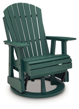 Shell Beach Green Outdoor Swivel Glider Chair
