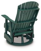 Shell Beach Green Outdoor Swivel Glider Chair