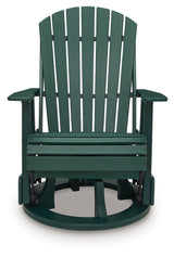 Shell Beach Green Outdoor Swivel Glider Chair