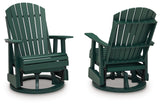Shell Beach Green Outdoor Swivel Glider Chair