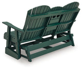 Shell Beach Green Outdoor Loveseat Glider