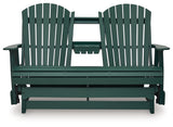 Shell Beach Green Outdoor Loveseat Glider