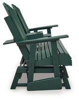 Shell Beach Green Outdoor Loveseat Glider