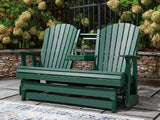 Shell Beach Green Outdoor Loveseat Glider