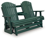 Shell Beach Green Outdoor Loveseat Glider