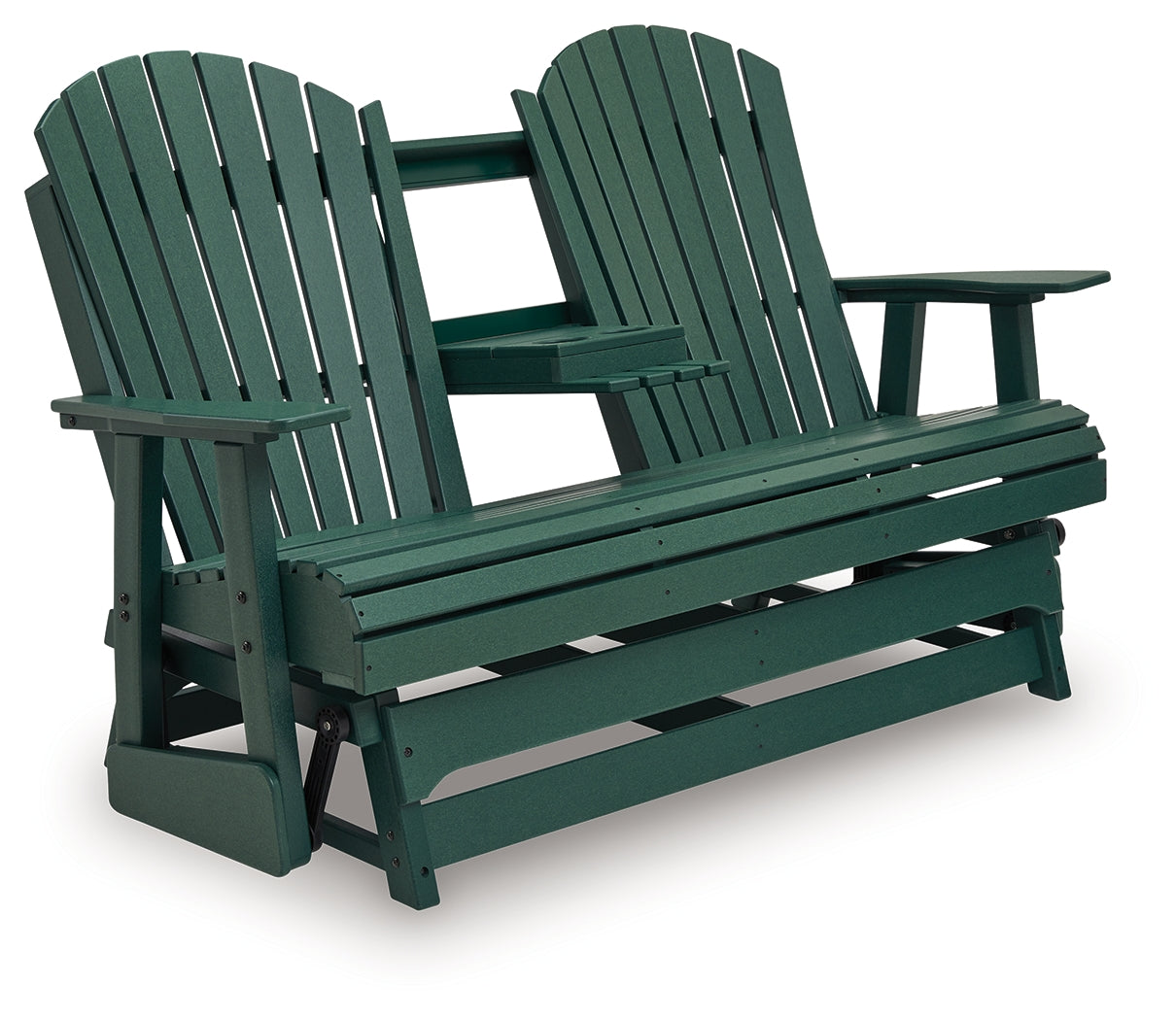 Shell Beach Green Outdoor Loveseat Glider