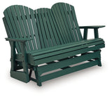 Shell Beach Green Outdoor Loveseat Glider
