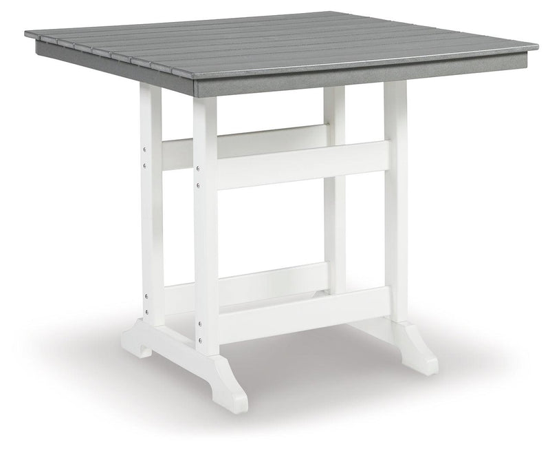 Transville Gray/white Outdoor Counter Height Dining Table - Ella Furniture