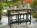 Shoreline Beach Black/Beige Outdoor Counter Table and 2 Barstools