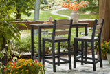 Shoreline Beach Black/Beige Outdoor Counter Table and 2 Barstools