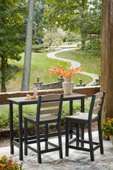 Shoreline Beach Black/Beige Outdoor Counter Table and 2 Barstools