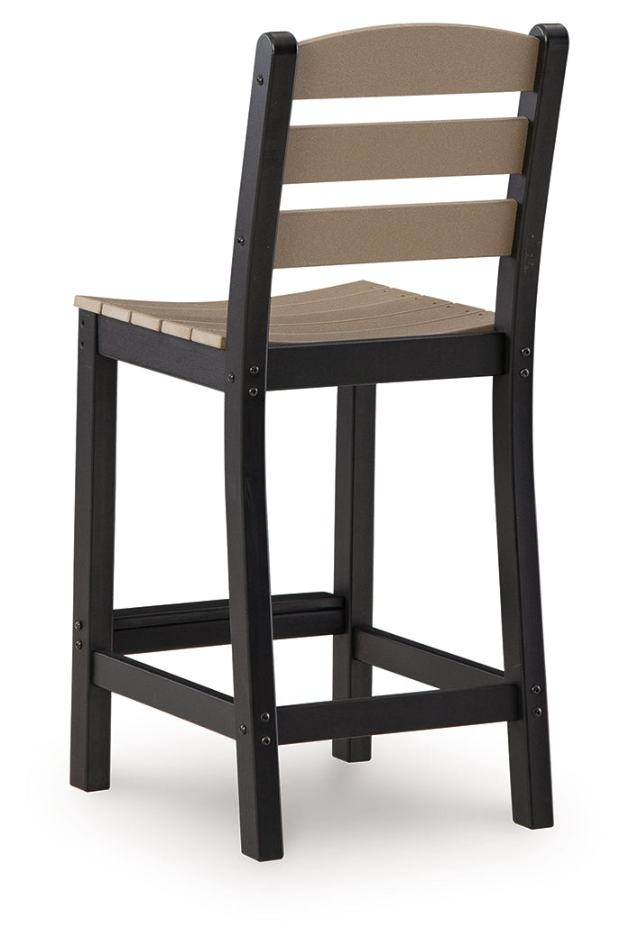 Shoreline Beach Black/Beige Outdoor Counter Table and 2 Barstools