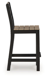 Shoreline Beach Black/Beige Outdoor Counter Table and 2 Barstools
