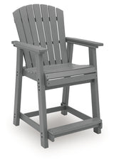 Sanctuary Beach Dark Gray Outdoor Counter Height Bar Stool (Set of 2)